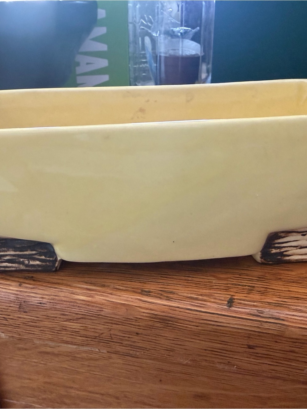 Mccoy Yellow Ceramic Planter with Rustic Feet